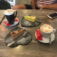 Raw coffee/chocolate and lemon cheesecakes at Balance Bowl in Gzira