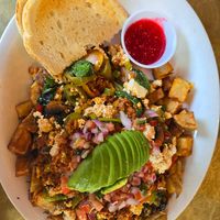 Vegan skillet at Herms Inn in Logan