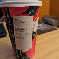 Sugar cookie almond milk latte (vegan as is) at Starbucks in State College