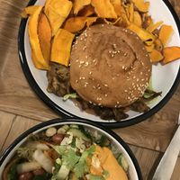 Vegan burger and rice bowl  at Wild & The Moon - Saint Honoré in Paris