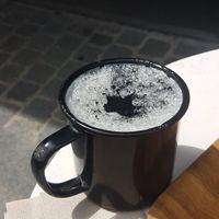 Charcoal latte at Wild & The Moon - Saint Honoré in Paris