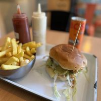 Royal burger with fries  at Theory (ex-BurgerTheory) in Paris