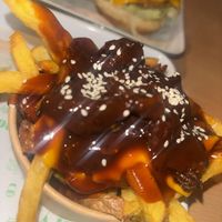 Loaded fries (requested bbq sauce, sun dried toms and cheese)  at Theory (ex-BurgerTheory) in Paris