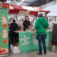 Foodstall at Veggieworld Lille, dec 2018 at Theory (ex-BurgerTheory) in Paris