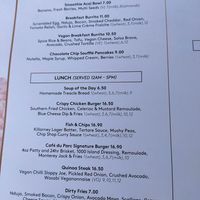 Vegan options at Café Du Parc in Killarney