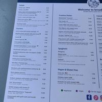 Menu in July 2021 at Broadway in Kos