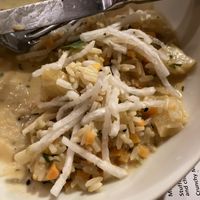 Pineapple, carrot, radish and rice! Sounds a bit weird but tasted amazing, which is why I had eat so much before taking the photo! at Broadway in Kos