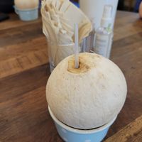 Dua Tuoi. Fresh Coconut 🥥 drink  #Veganuary at Mang's Mania in Ho Chi Minh City