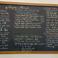 Menu board  at Mang's Mania in Ho Chi Minh City