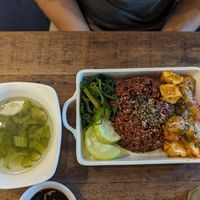 Vegan balls with tofu in tomato sauce at Mang's Mania in Ho Chi Minh City