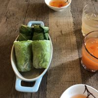 Summer rolls and green mustard rolls  at Mang's Mania in Ho Chi Minh City