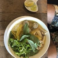 Noodles with Indian taro and vegan meatballs  at Mang's Mania in Ho Chi Minh City