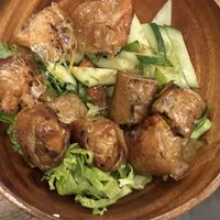 Deep fried spring rolls  (after we gave half to the prior at the next table).  Comes with dipping sauce   at Mang's Mania in Ho Chi Minh City