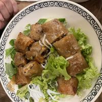 Rice noodles, spring roll, veggies - rated excellent   at Mang's Mania in Ho Chi Minh City