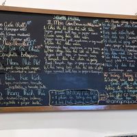 Menu board - we had  #2 in section II, #3 in section III, and fried spring rolls.   at Mang's Mania in Ho Chi Minh City