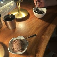 Chocolate icecream and grass jelly/chia seed dessert  at Mang's Mania in Ho Chi Minh City