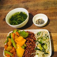 Vegetables and brown rice, sprouts and black pepper  at Mang's Mania in Ho Chi Minh City