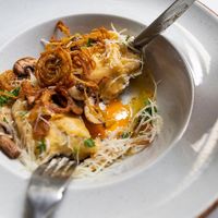 Raviolone con uovo at Pol na Pol in Tarnow