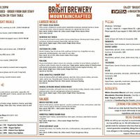 Menu at Bright Brewery in Bright