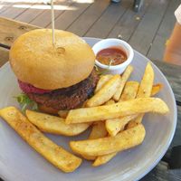 Vegan burger at Bright Brewery in Bright