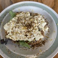 Scrambled tofu, menu said with chilli but came with lemon instead, stil yum   at Moment in Christchurch