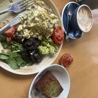 I ate 1/2 the food before I remembered to take a pic. The portion was large on the Vegan Moment   at Moment in Christchurch