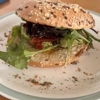  Vegan bagel sandwich   at Moment in Christchurch