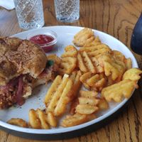 Pulled jackfruit gluten free burger. Very good ( gf option for free) at Moment in Christchurch