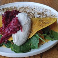 Guten free chickpea crepe. Very good at Moment in Christchurch
