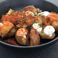 Tapa de Patatas bravas at La Teca Burger in Sabadell