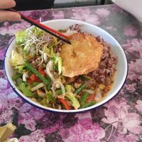 Dish with fake egg at li.ke in Berlin