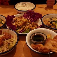 Apart from the rice all dishes in this photo are €3,50 at li.ke in Berlin