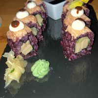 jackfruit sushi   at Roots & Rolls in Barcelona