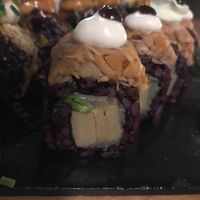 Tasting sushi at Roots & Rolls in Barcelona