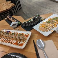 Sushi and okonomiyaki at Roots & Rolls in Barcelona