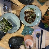 Tapas table   at Roots & Rolls in Barcelona