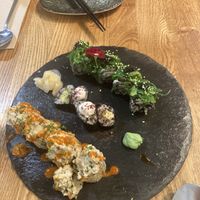 Tasting Menu, 2nd Plate (variety of maki)  at Roots & Rolls in Barcelona