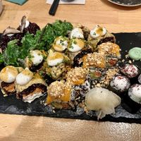 Sushi sampler  at Roots & Rolls in Barcelona