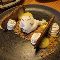 Lemon dessert at Roots & Rolls in Barcelona
