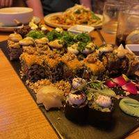 The most delicious and exciting sushi platter I’ve ever eaten!   at Roots & Rolls in Barcelona