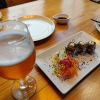 Mushroom sushi at Roots & Rolls in Barcelona