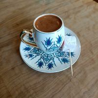 Turkish coffee at Cafe Blue Sage in Cambridge