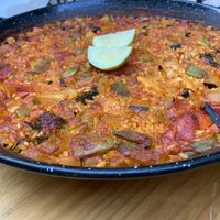 Paella Valenciana at Restaurante Vegano Tierra Madre in Valencia