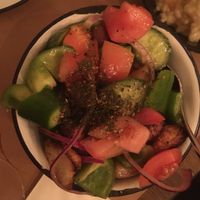 Greek salad without cheese (vegan) at Pergamon Restaurant in Jerusalem