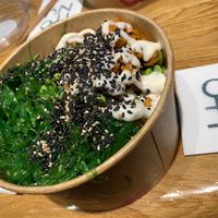 Vegan bowl with wakame, vegan mayo, edamame, sushi rice, ...  at Honu Tiki Bowls in Vienna