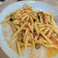 Vegetarian pasta at Kalispera in Oristano