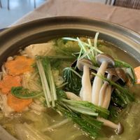 Veggie hot pot at Peace Kawaguchiko in Yamanashi