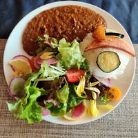 Seasonal vegan curry rice at Peace Kawaguchiko in Yamanashi