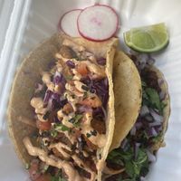 One is shrimp and one is the asada  at Vegan Veganos - Food Truck in San Jose