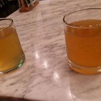 Kombucha with ginger and the other with with turmeric at Terra in 